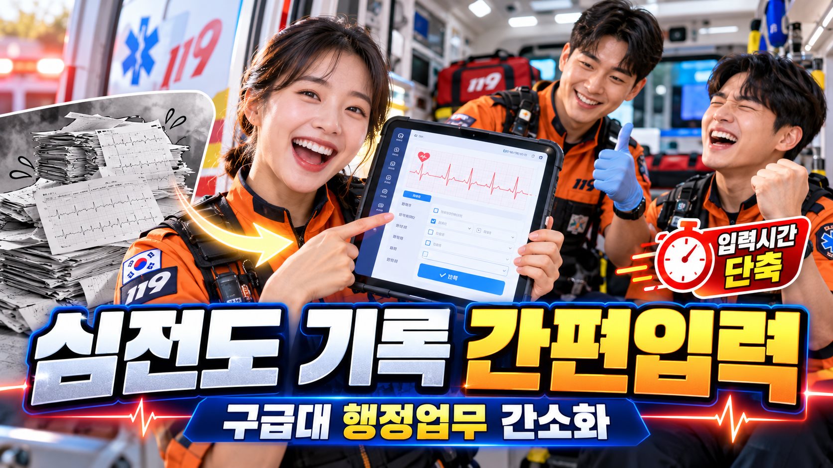 AED 심전도 기록 간편입력 소개 이미지