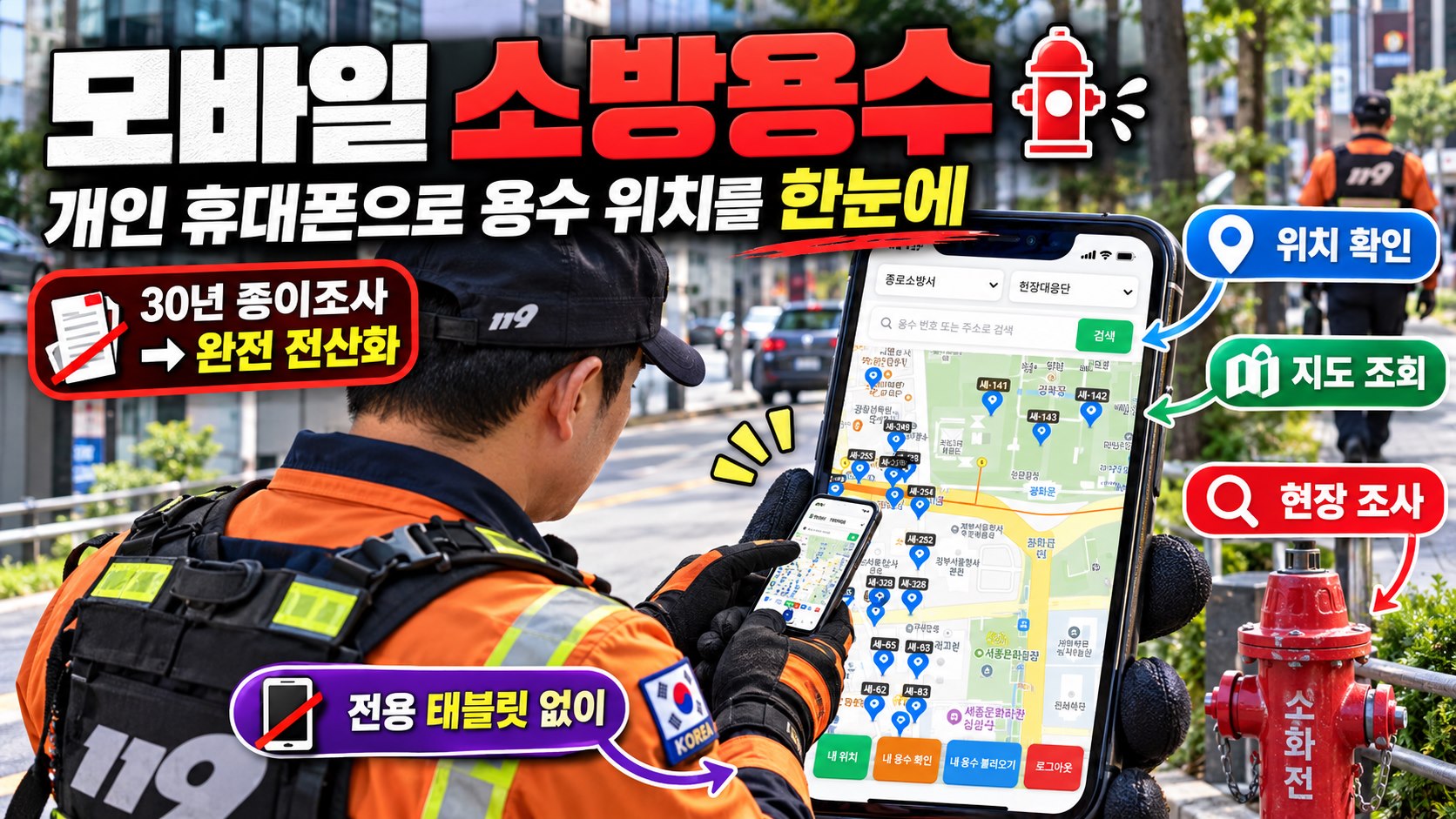 Firewater 모바일 소방용수 소개 이미지